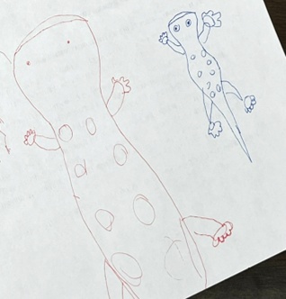子どもが描いたオオサンショウウオの絵